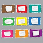 Set Of Blank Labels With  Illustration Stock Photo