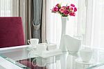 Set Of Dining Table Stock Photo