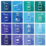 Set Of Mobile Payment Flat Design Icon Stock Photo