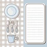 Set Of Tableware With Space For Your Text Stock Photo