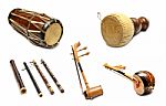 Set Of Traditional Thai Musical Instruments Stock Photo