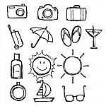 Set Of Travel Icon Stock Photo