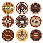 Set Of Vintage Bakery Badges And Labels Stock Photo
