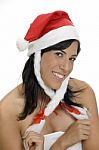 Sexy Lady Wearing Santa Hat Stock Photo