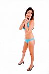 Sexy Woman Standing With Bikini Stock Photo