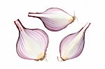 Shallots Still Life White Background Stock Photo