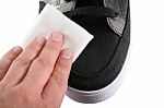 Shoe Polishing Close Up Stock Photo