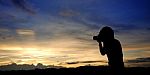 Shooting Sunset Stock Photo
