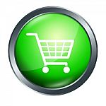 Shopping Cart Button Stock Photo