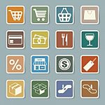 Shopping Sticker Icons Set Stock Photo