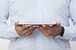 Showing Screen Of A Digital Tablet Stock Photo