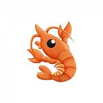 Shrimp Cartoon Is Animal In Underwater To Sea Of Paper Cut Stock Photo