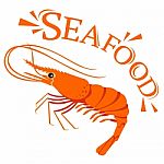 Shrimp Cartoon With Text For Seafood Concept Stock Photo