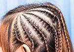 Side View Image Of Beautiful Braid Hair Stock Photo