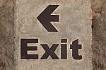 Sign Exit On Wall Stock Photo