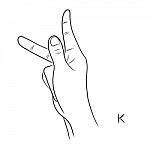 Sign Language And The Alphabet,the Letter K Stock Photo