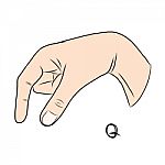 Sign Language And The Alphabet,the Letter Q Stock Photo