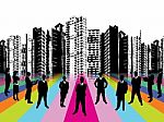 silhouette Business Team Standing Stock Photo