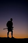 Silhouette Of A Man  Stock Photo