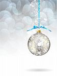 Silver Christmas Bauble Stock Photo