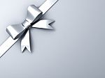 Silver Gift Bow Stock Photo