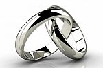 Silver Wedding Ring Stock Photo