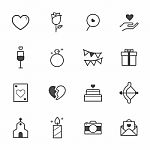 Simple Icon Set Of Love Valentine And Wedding Icon Outline Stroke  Illustration On White Background Stock Photo