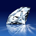 Single Blue Diamond Stock Photo