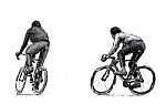 Sketch Of Cyclist Riding Fixed Gear Bicycle On Street Stock Photo