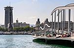 Skyline In Barcelona Stock Photo