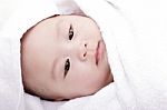 Sleeping Asian Baby Stock Photo