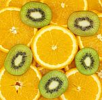 Sliced Kiwi And Citrus Fruits Stock Photo