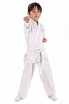 Small Karate Boy In Training Stock Photo