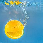 Smile Orange In Water Stock Photo