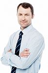 Smiling Arms Crossed Business Executive Stock Photo