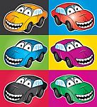 Smiling Cartoon Car  Illustration Stock Photo
