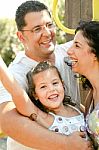Smiling Caucasian Family Stock Photo