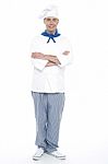 Smiling Chef Crossed Arms Stock Photo