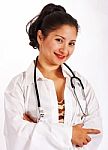 Smiling Doctor With Stethoscope Stock Photo