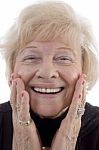 smiling happy old woman Stock Photo