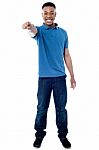 Smiling Man Pointing You Out Stock Photo