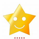 Smiling Star Icon .  Flat Style Stock Photo