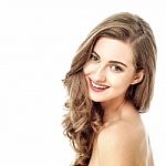 Smiling Woman With Healthy Clean Skin Stock Photo