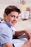 Smiling Young Boy Stock Photo