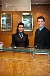 Smiling Young Receptionist Stock Photo