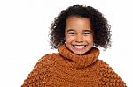 Snap Shot Of A Stylish African Girl In Winter Clothes Stock Photo