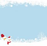 Snowman Isolated On Blue Stock Photo