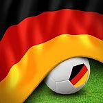 Soccer Ball And Flag Euro Germany Stock Photo