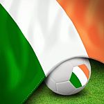 Soccer Ball And Flag Euro Ireland Stock Photo