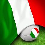 Soccer Ball And Flag Euro Italy Stock Photo
